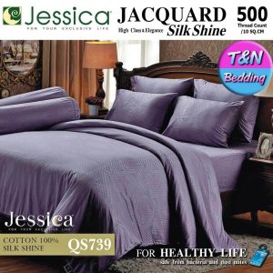 TeeBed Jessica Jacquard ชุดผ้าปู+ผ้านวม (ขนาด 5 / 6 โปร) เจสสิก้า SilkShine 500 จับ QS736 QS738 QS739 QS740 QS741 QS742 QS743 QS767 #Jacquard2566